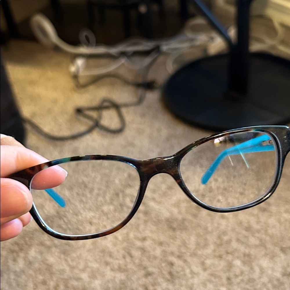 Tory Burch Tortoise Shell Glasses with Blue Accents